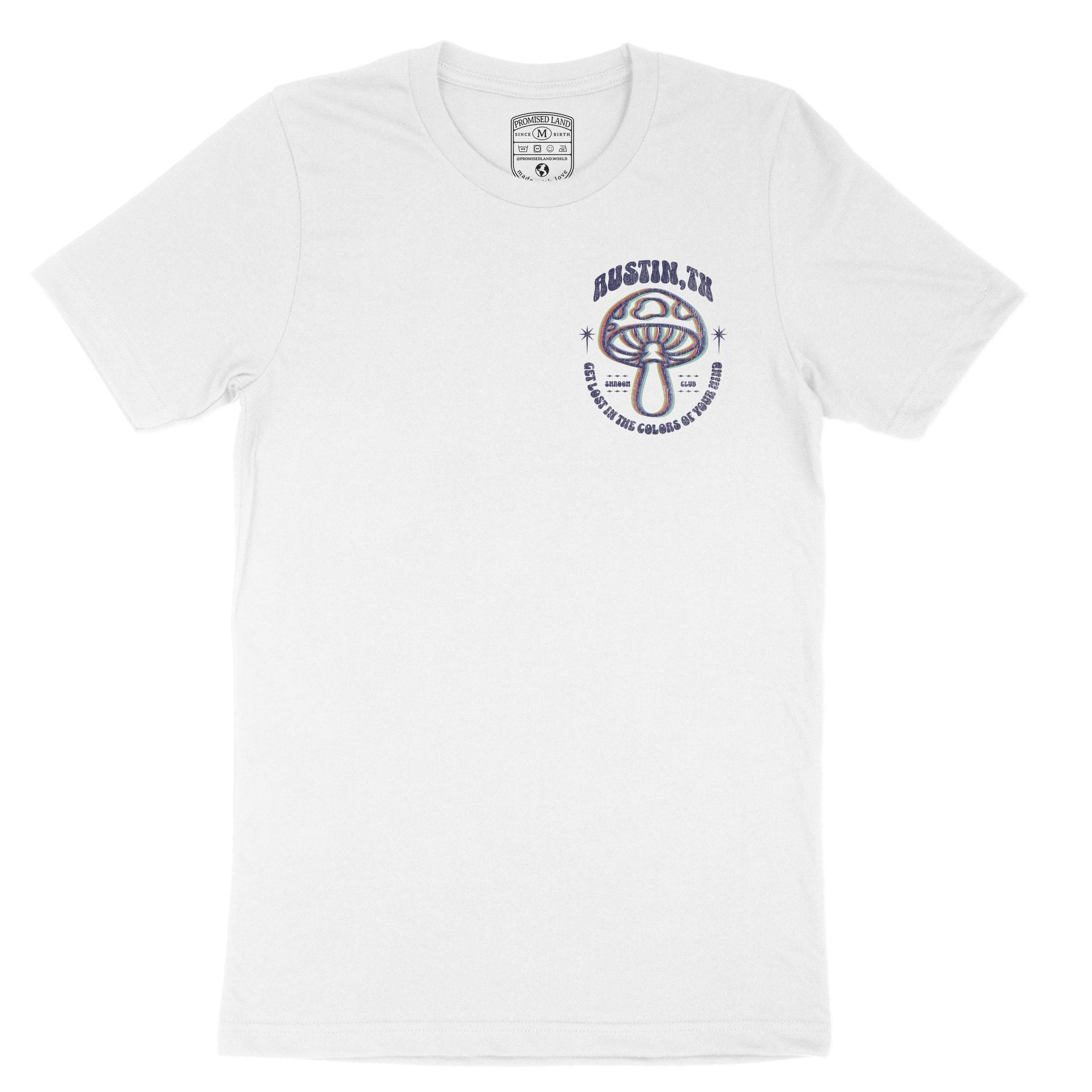Austin Psychedelic T-Shirt in White - front view