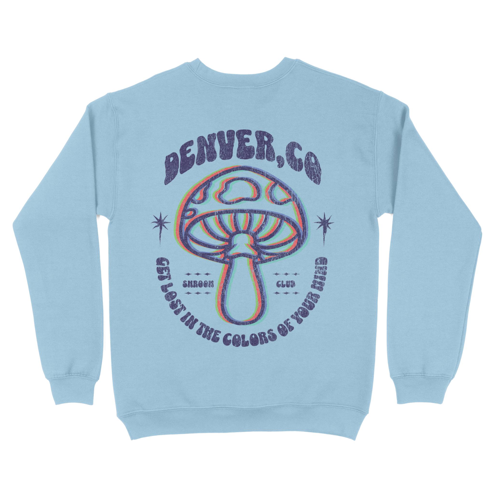 Denver Crewneck in Light Blue - back view