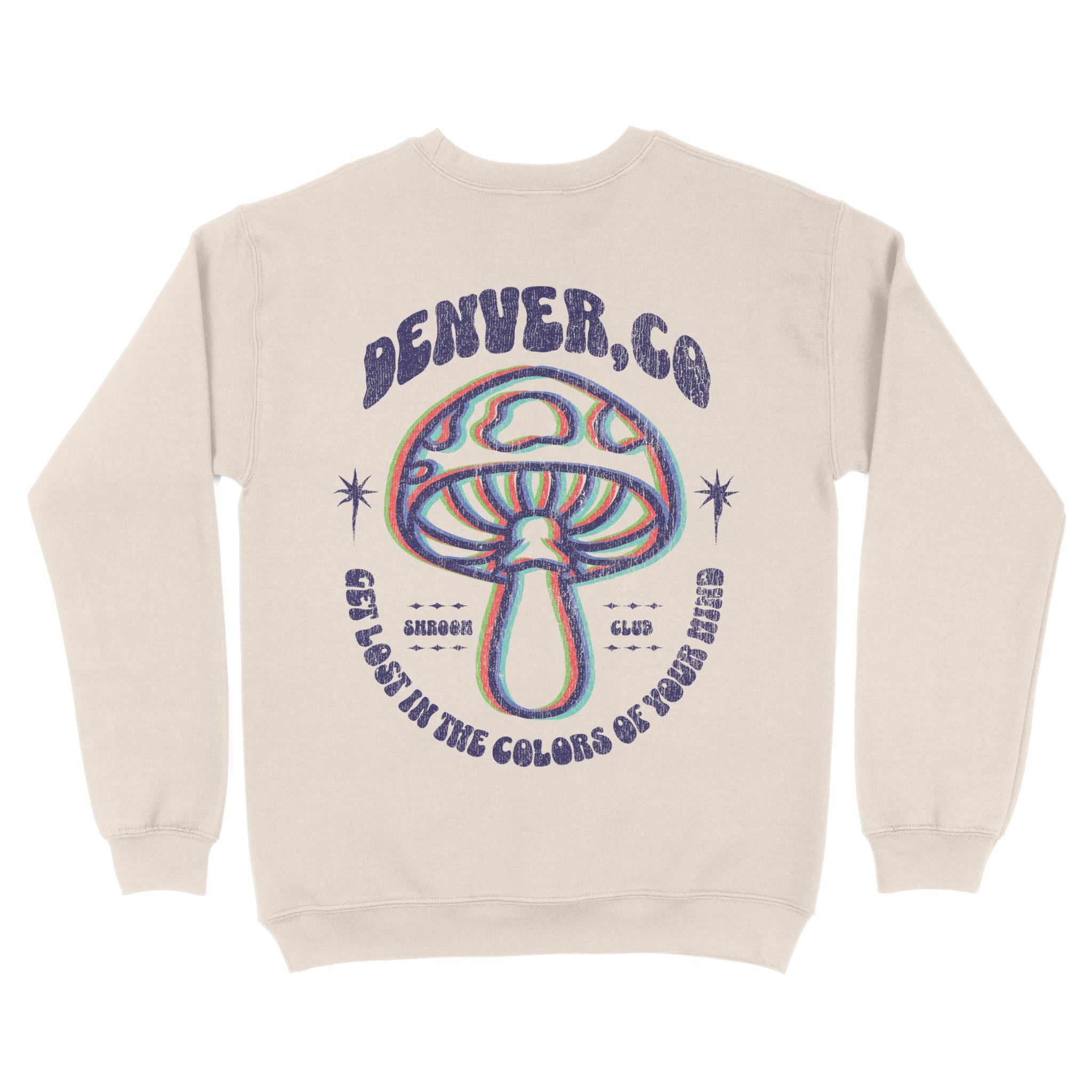 Denver Psychedelic Crewneck in Natural - back view
