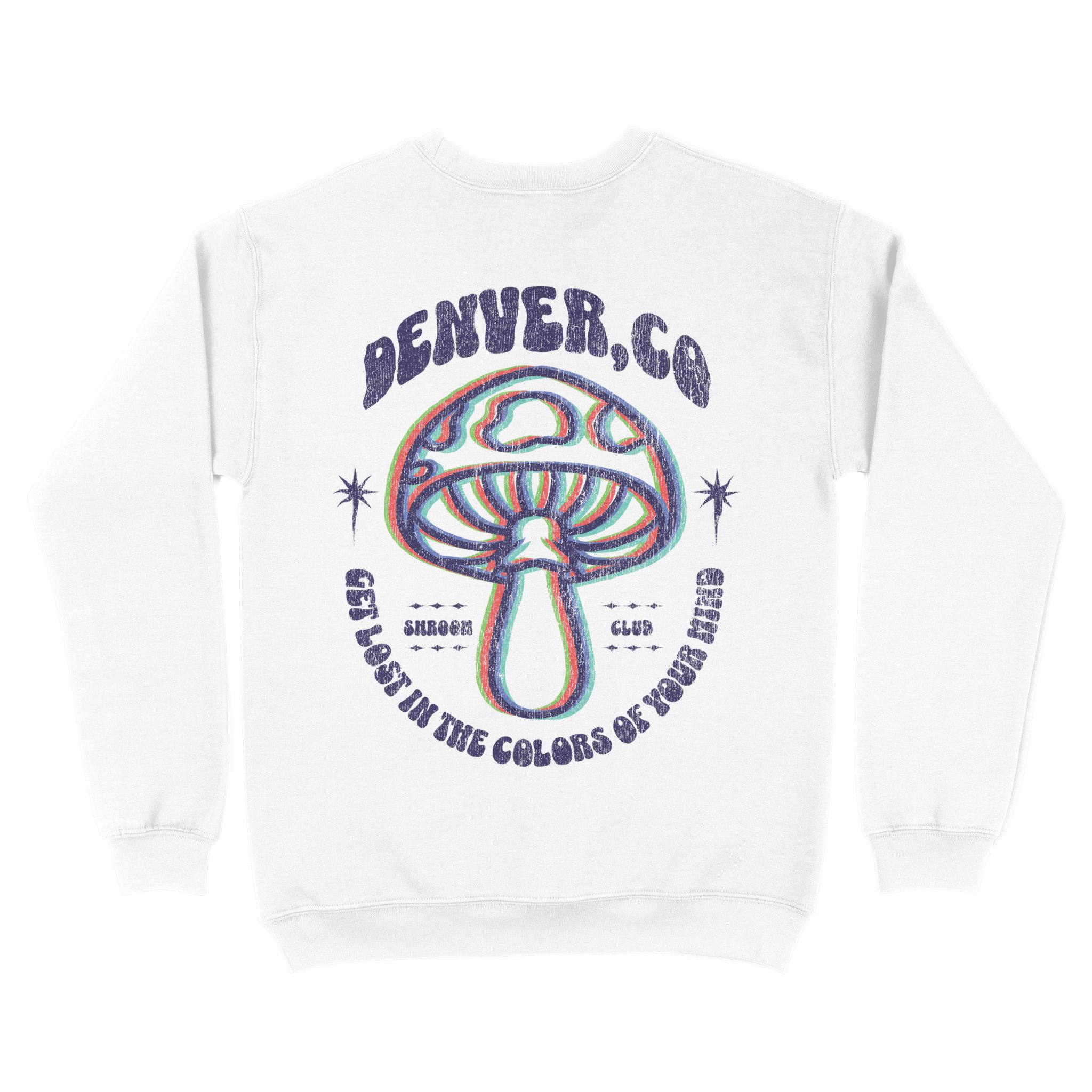 Denver Crewneck in White - back view