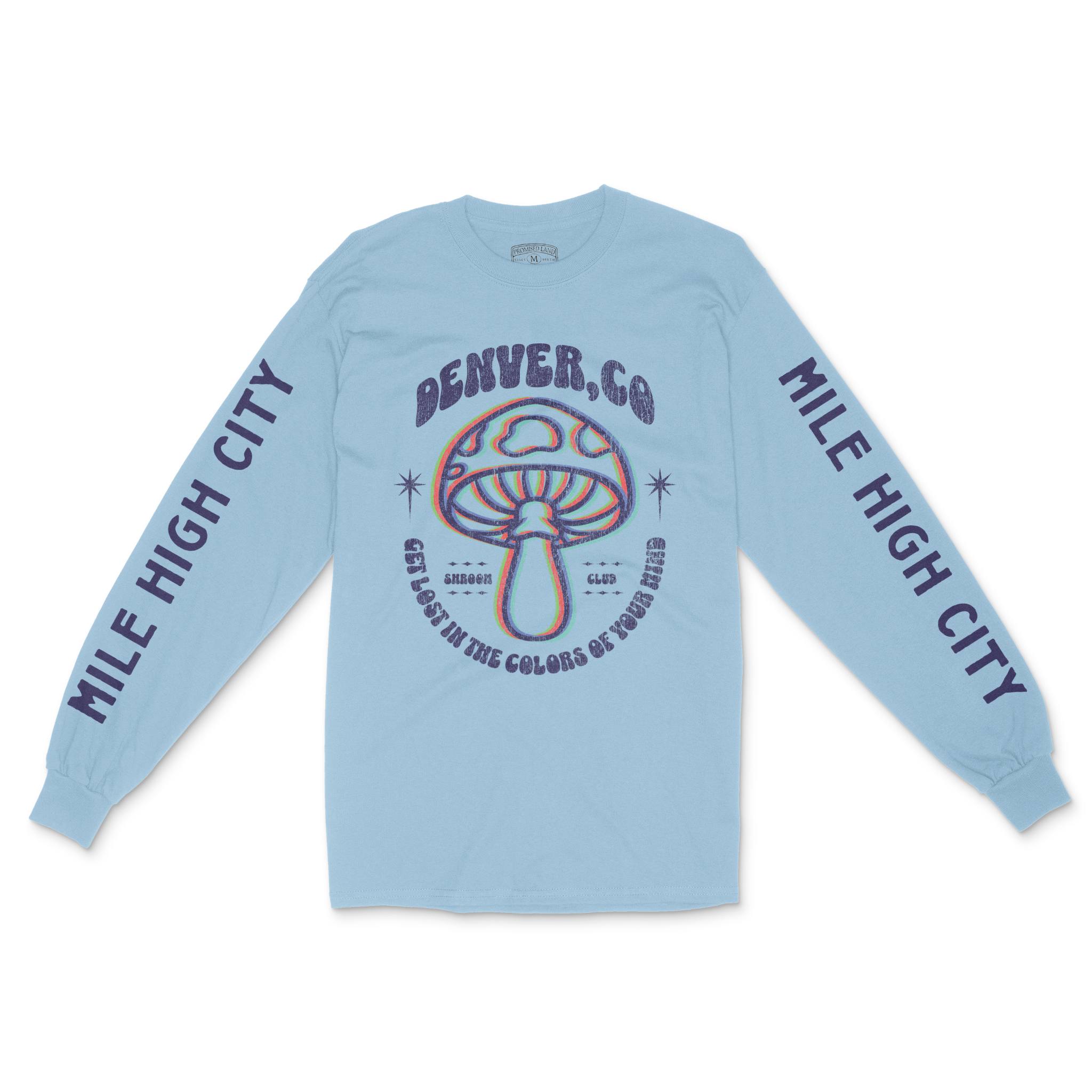 Denver Longsleeve in Light Blue - front-sleeves view
