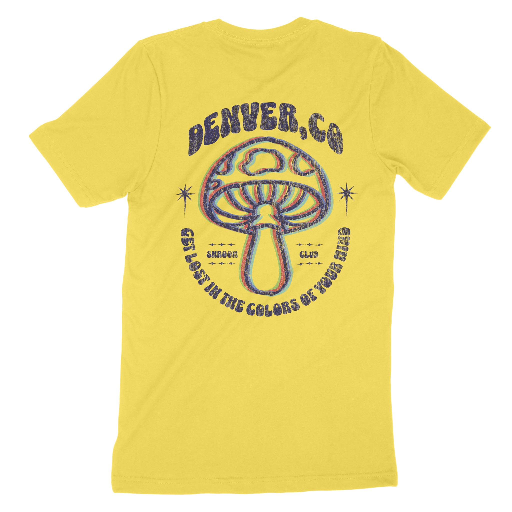 Denver Psychedelic T-Shirt Yellow back