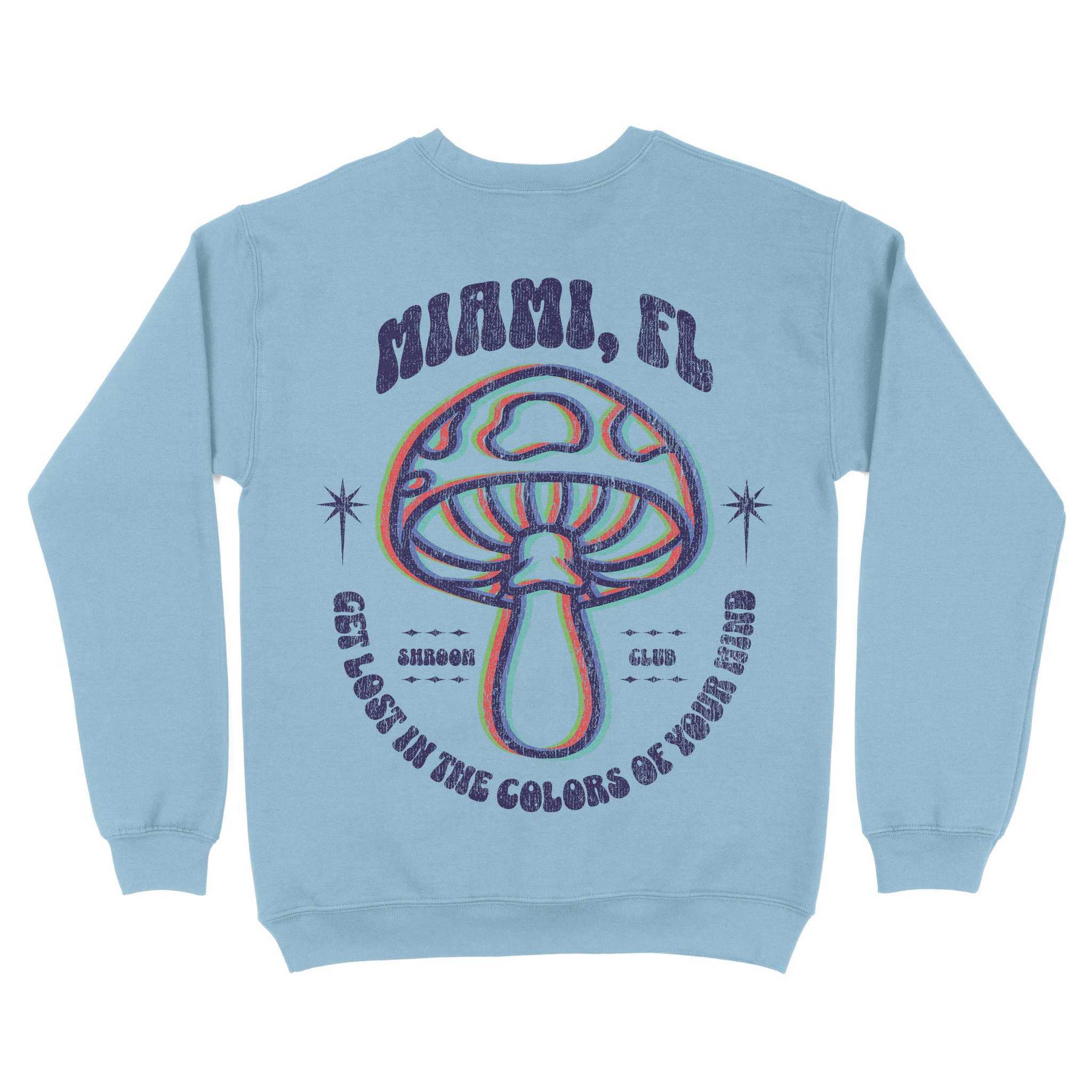 Miami Psychedelic Crewneck Light Blue back