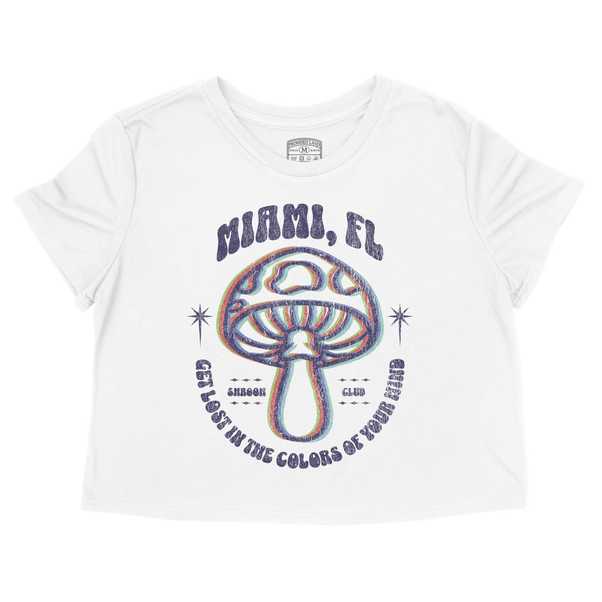 Miami Psychedelic Cropped Tee White front