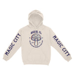 Miami Psychedelic Hoodie in Natural - front view with sleeves