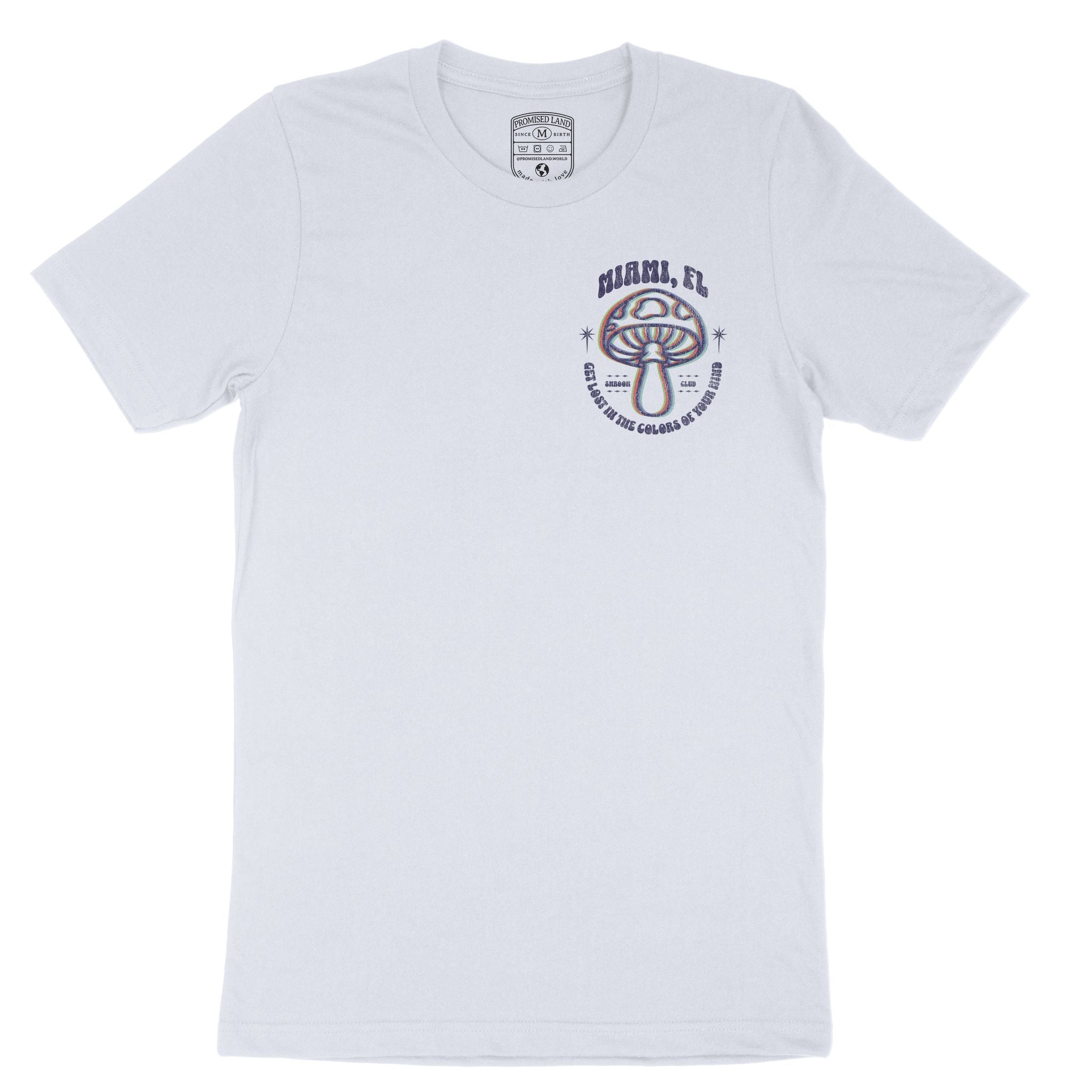 Miami Psychedelic T-Shirt in Light Blue - front view