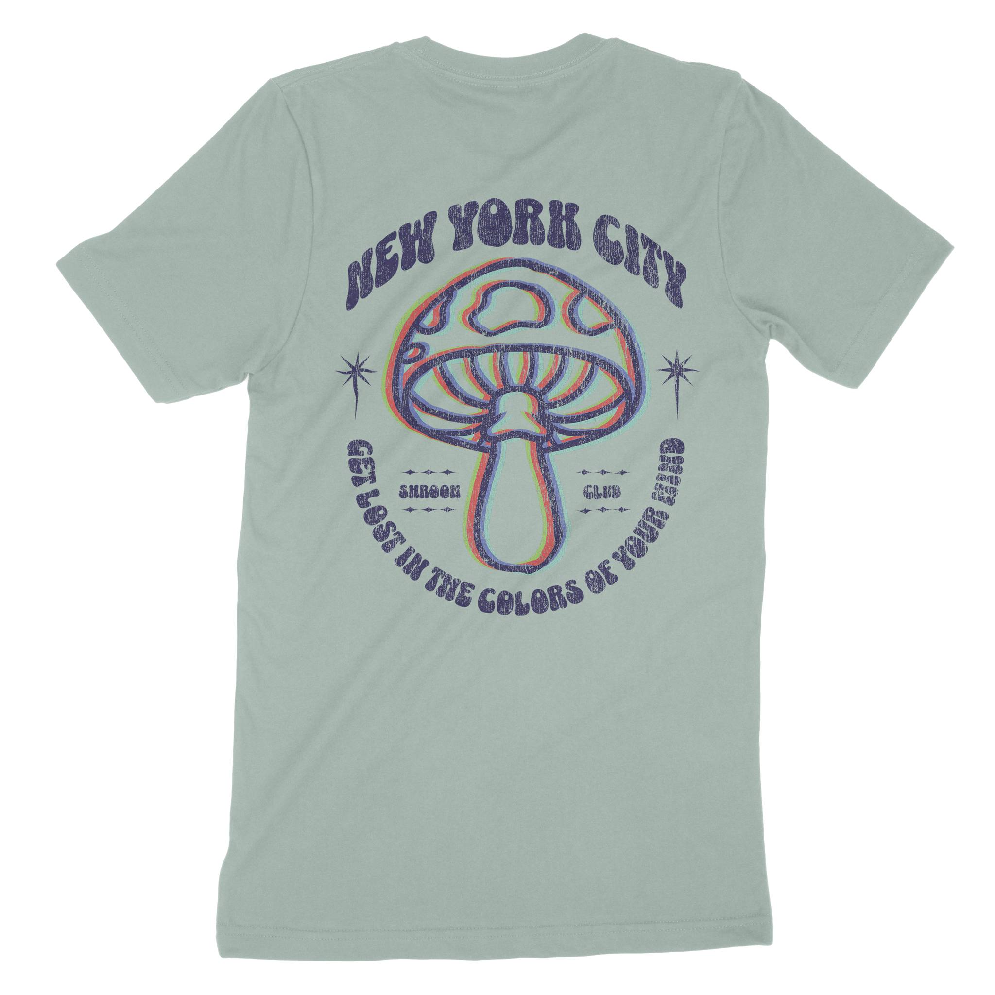 New York Psychedelic T-Shirt Dusty_Blue back