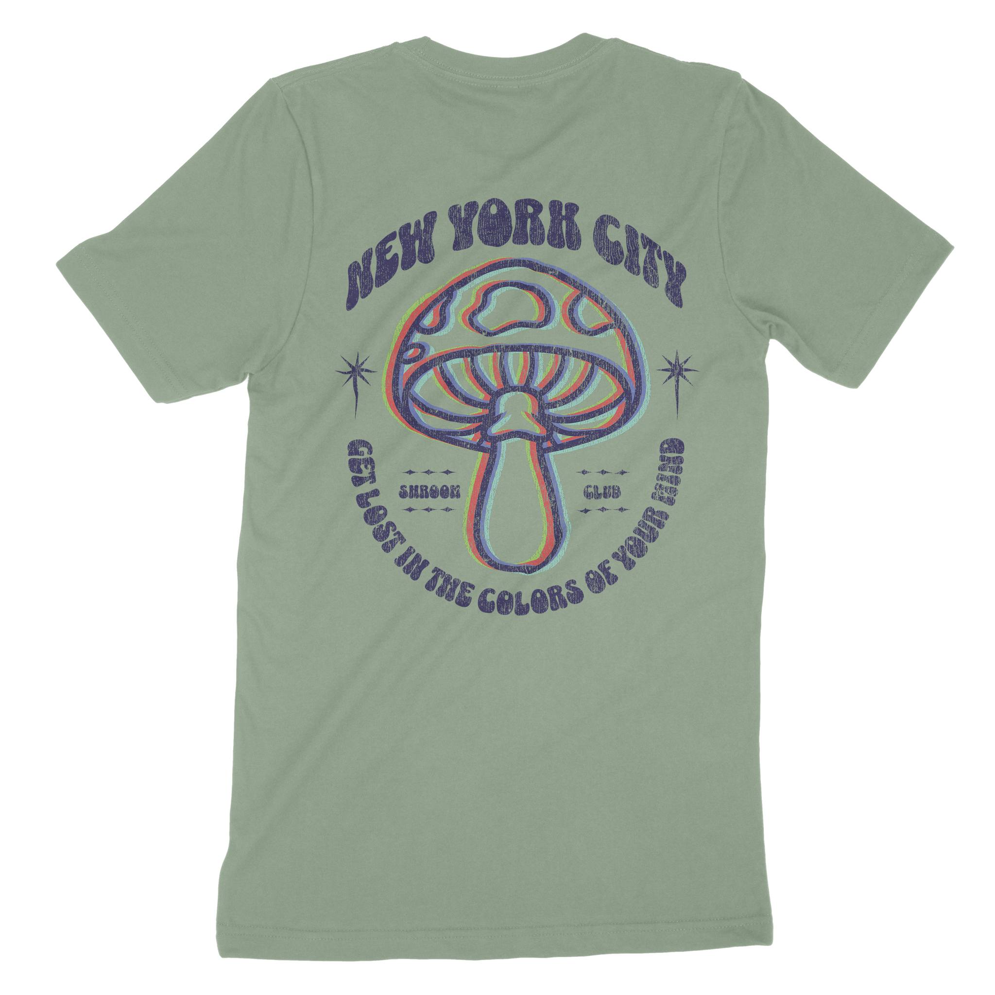 New York Psychedelic T-Shirt Sage back