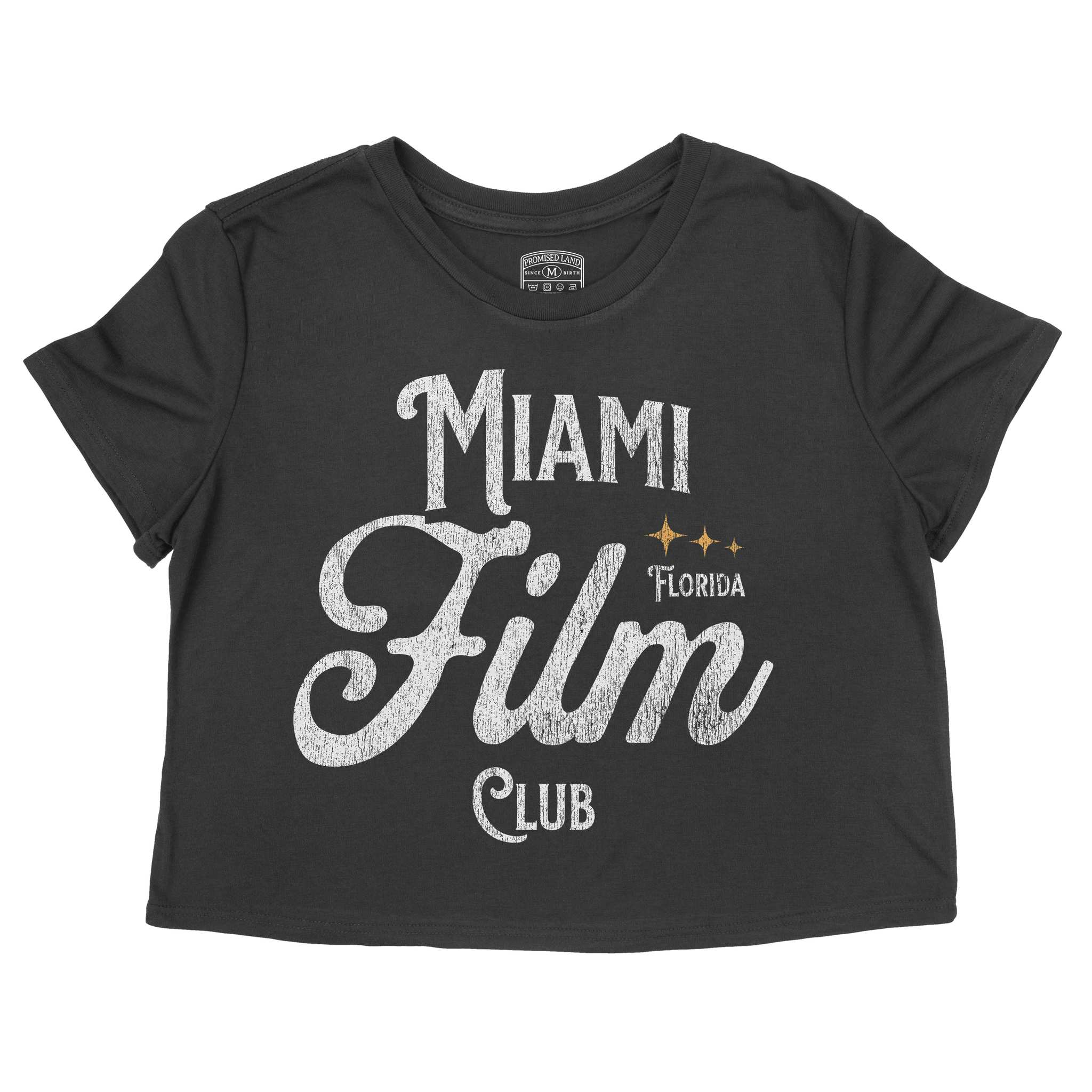 Miami Film Club Cropped Tee Black front