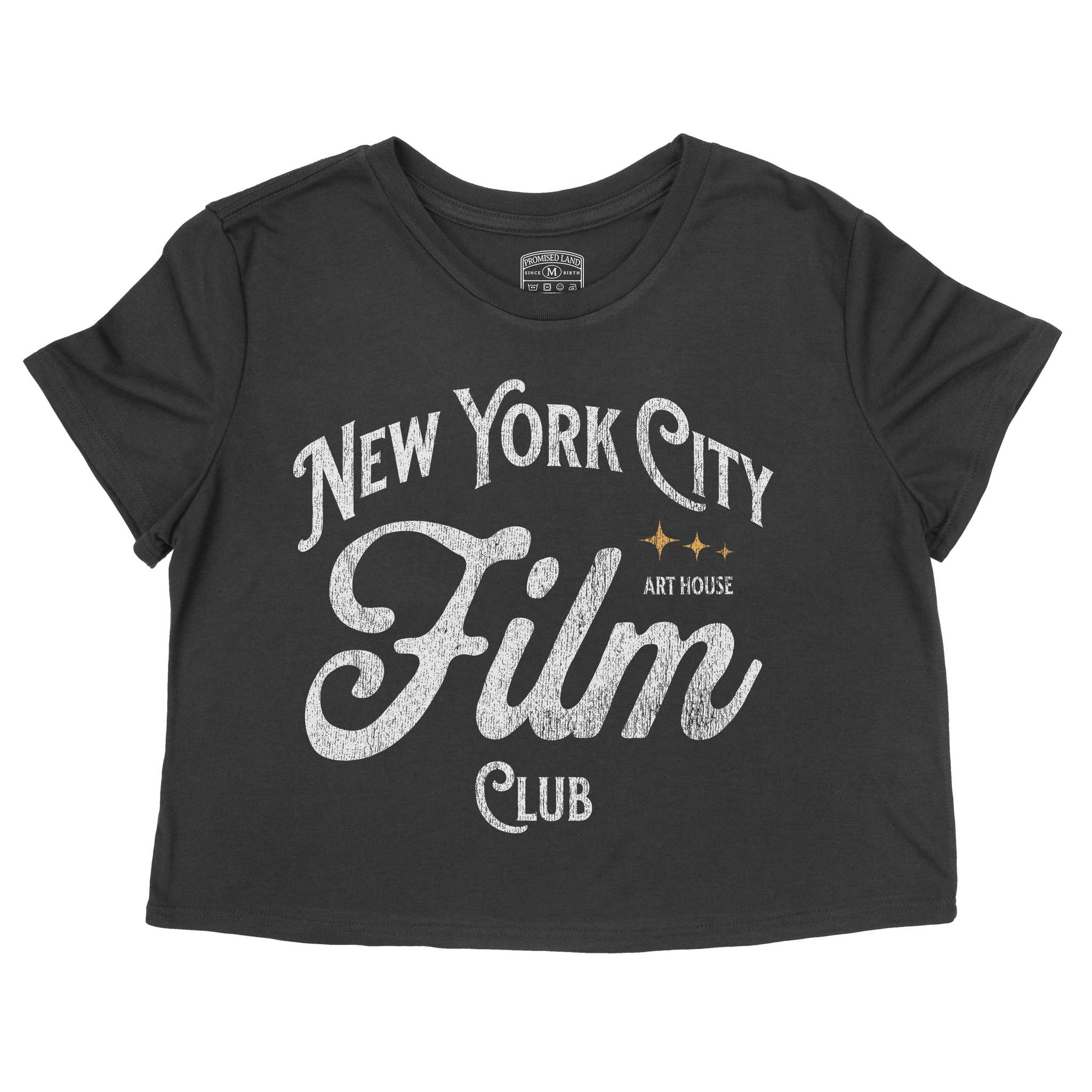 New York Film Club Cropped Tee Black front