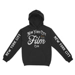 New York Hoodie in Black - front-sleeves view