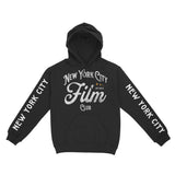 New York Hoodie in Black - front-sleeves view