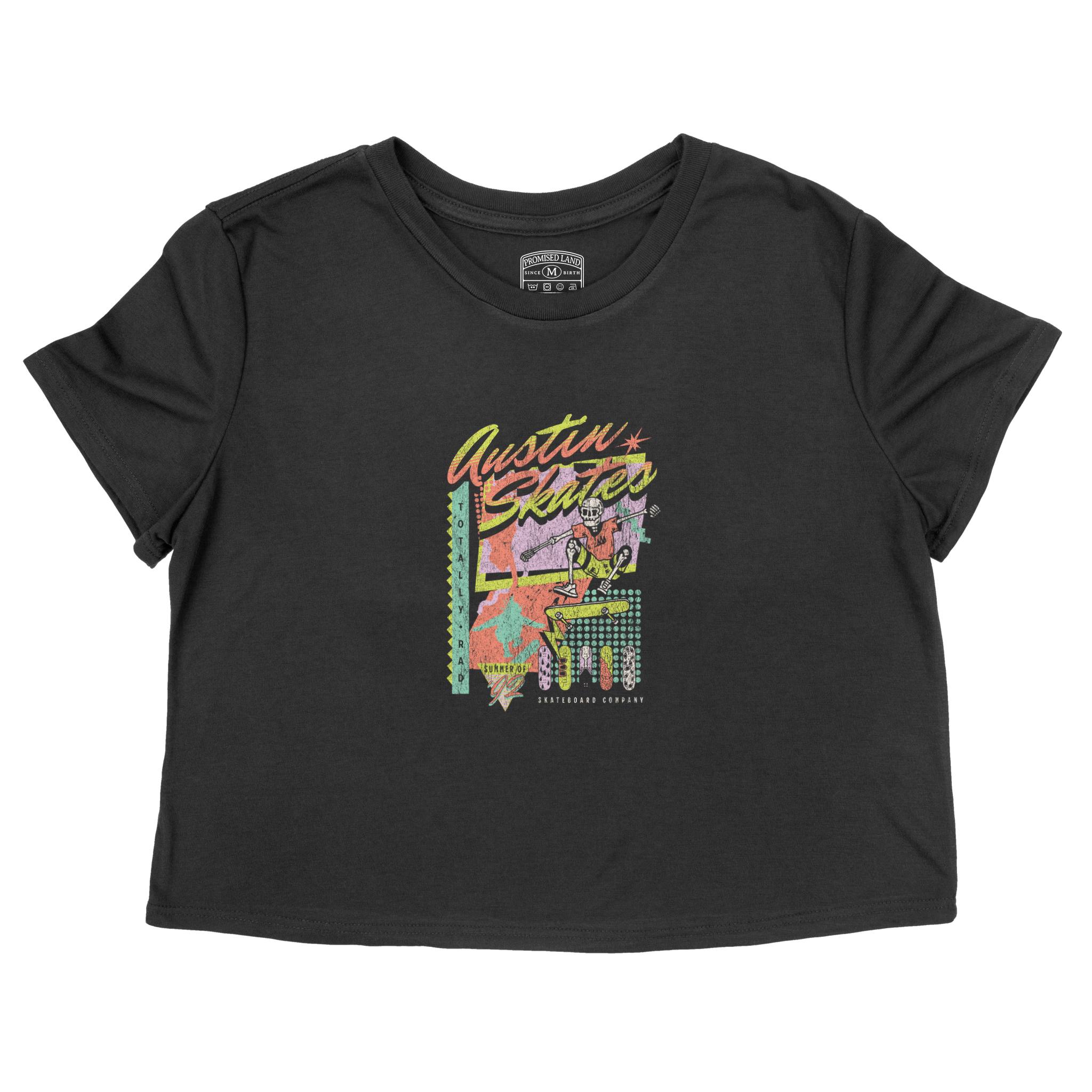 Austin Cropped Tee in Black - front view