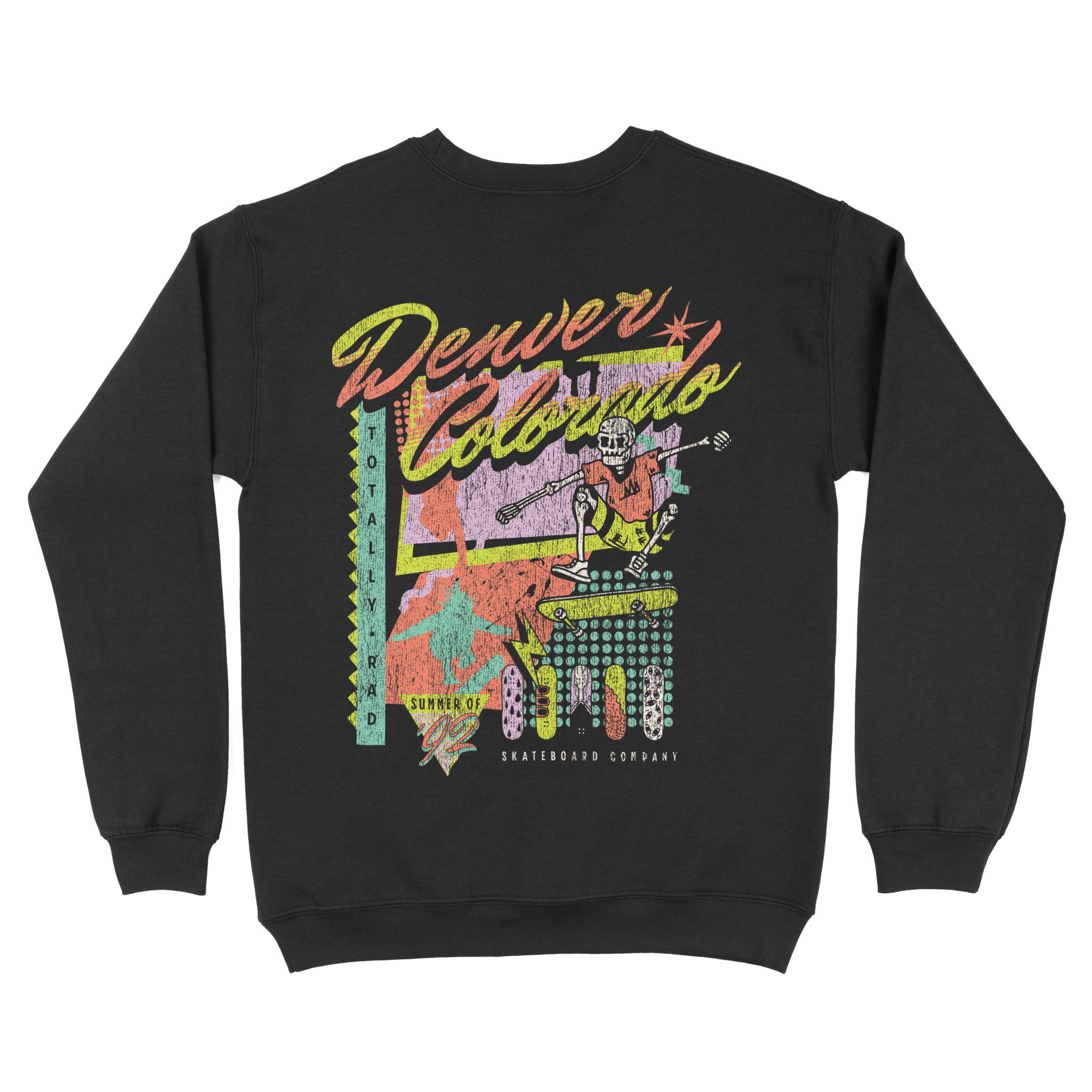 Denver Crewneck in Black - back view