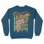 Denver Retro Skater Crewneck Indigo Blue back
