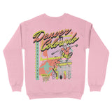 Denver Retro Skater Crewneck Light Pink back