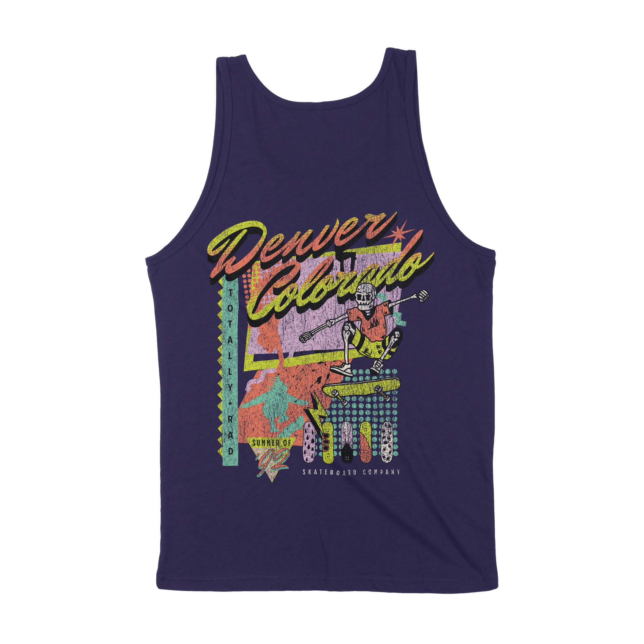 Denver Retro Skater Tank Top Navy back