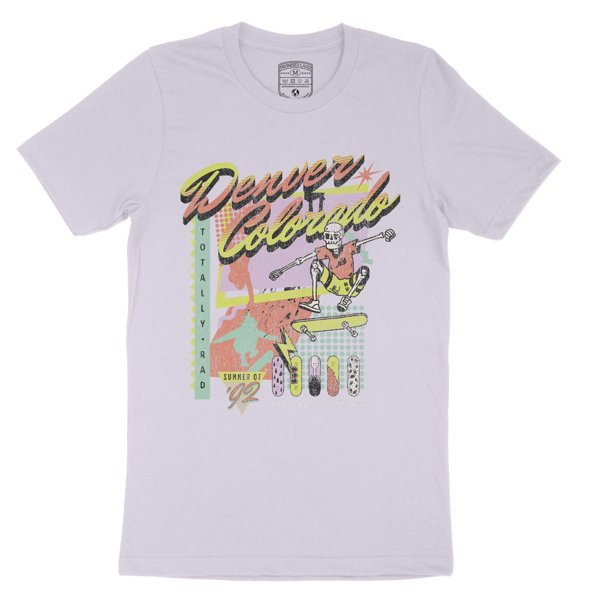 Denver Retro Skater T-Shirt Lavender Dust front