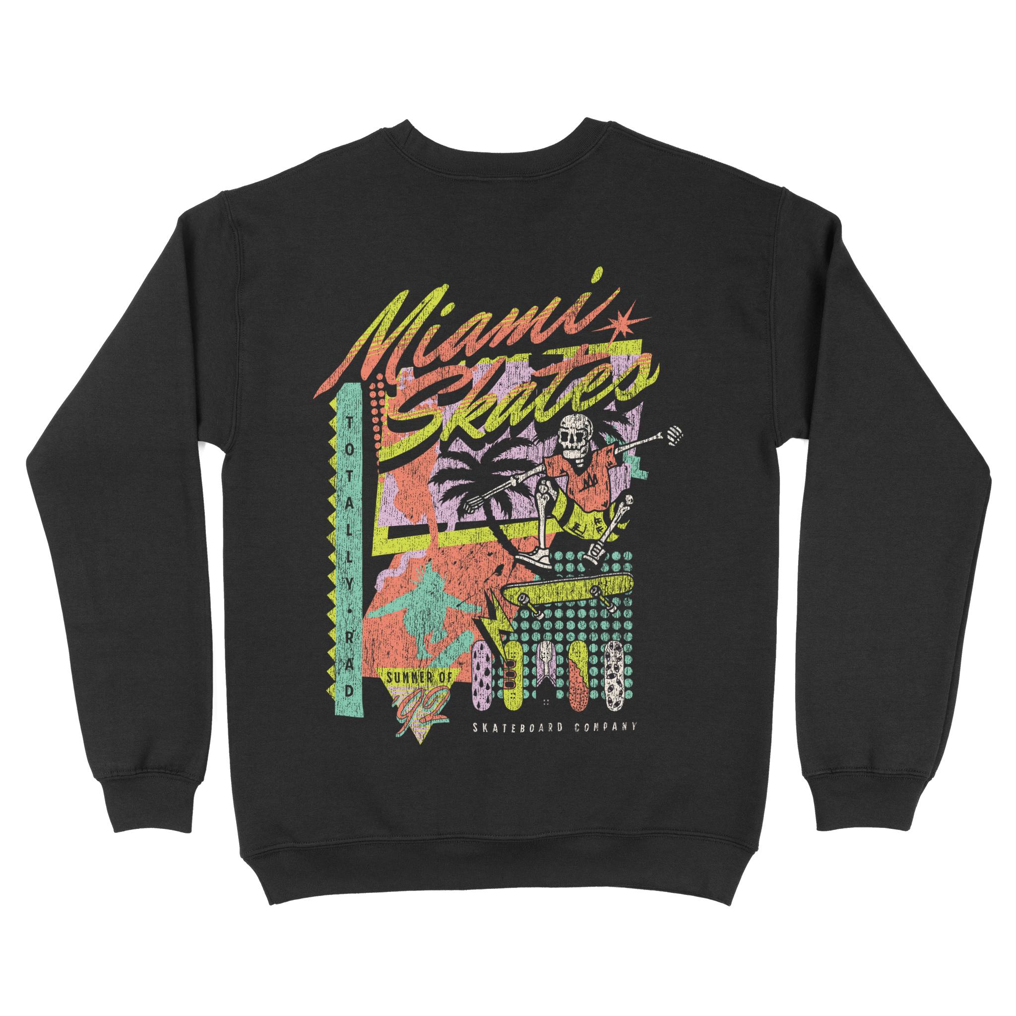 Miami Crewneck in Black - back view