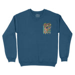 Miami Retro Skater Crewneck Indigo Blue front