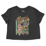 Miami Retro Skater Cropped Tee Black front