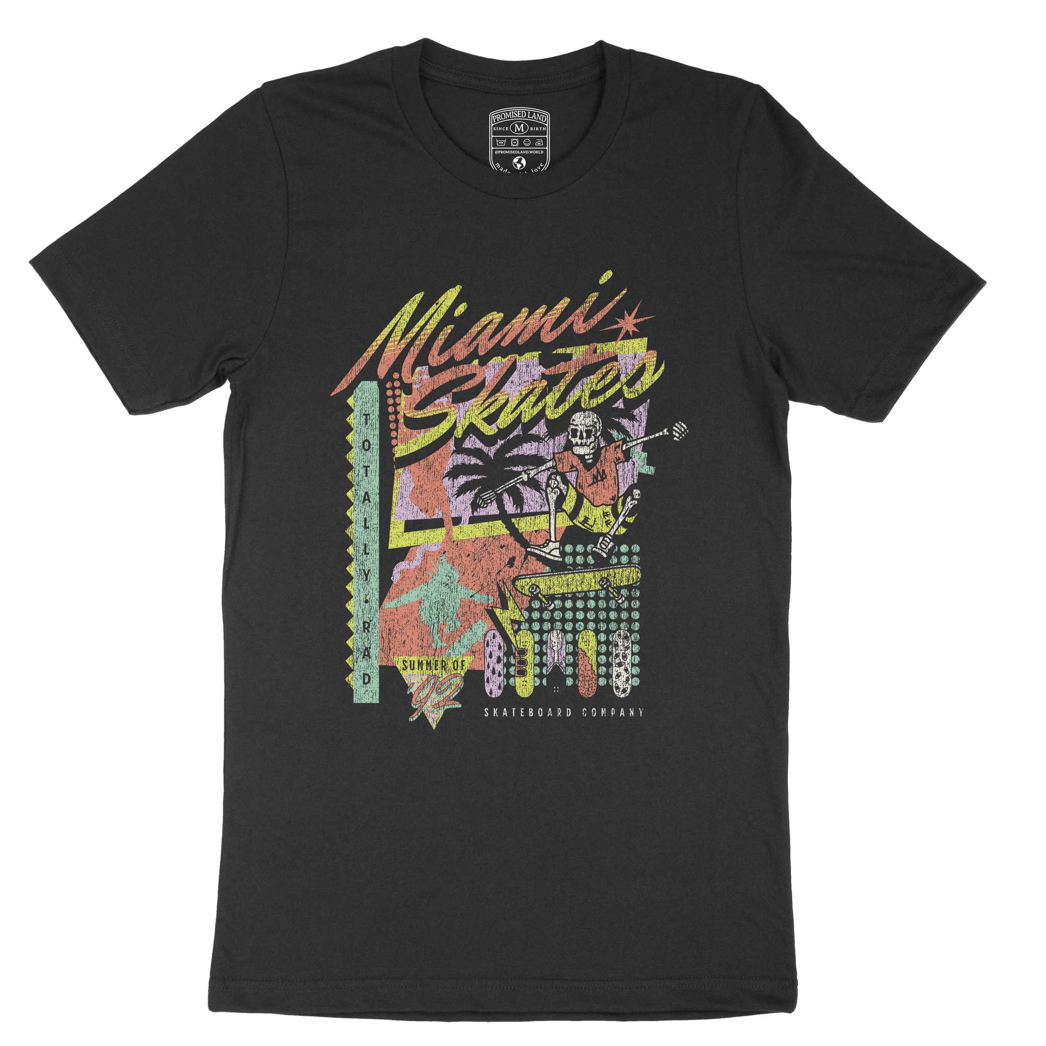 Miami Retro Skater T-Shirt Black front