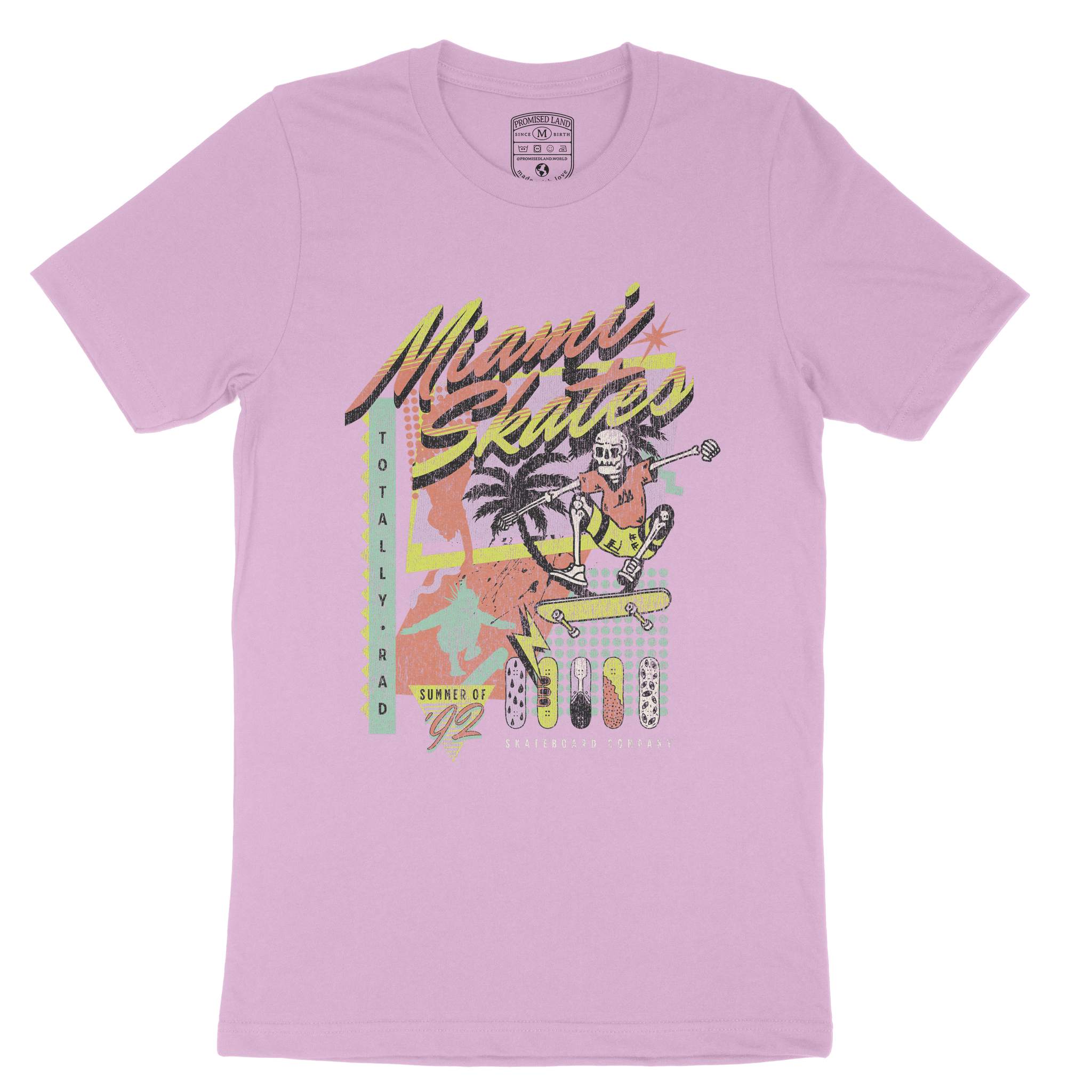 Miami Retro Skater T-Shirt Lilac front