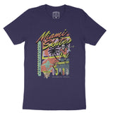 Miami Retro Skater T-Shirt Navy front