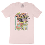 Miami Retro Skater T-Shirt Soft Pink front