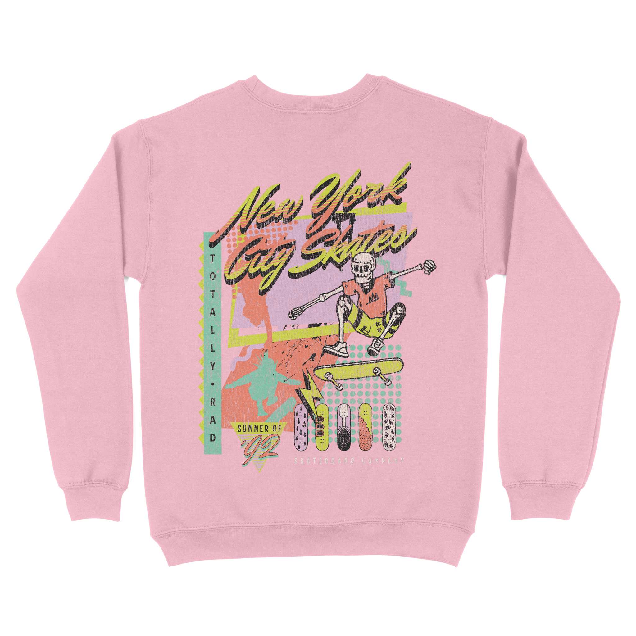 New York Retro Skater Crewneck Light_Pink back
