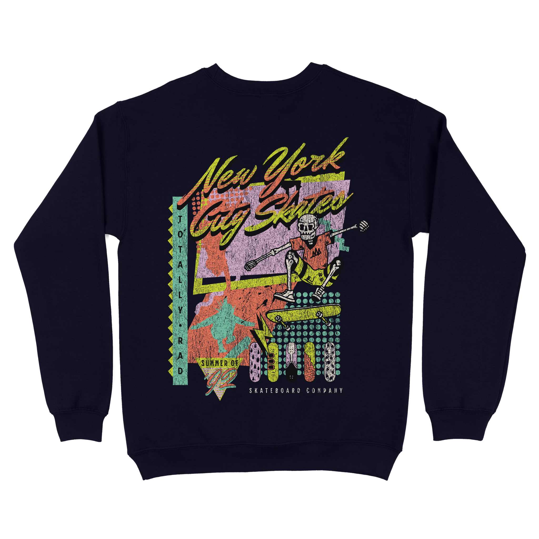 New York Retro Skater Crewneck Navy back