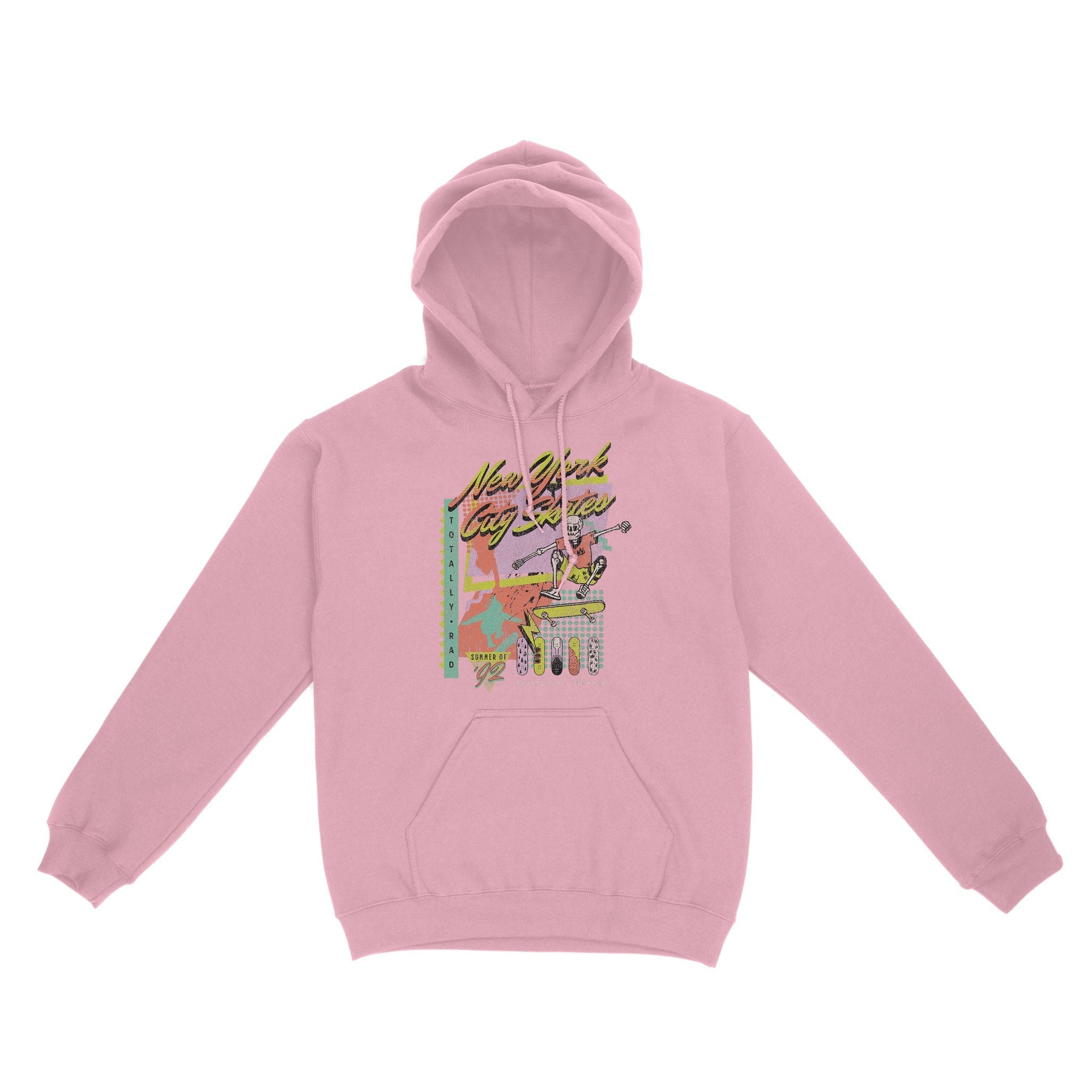 New York Retro Skater Hoodie Light_Pink front
