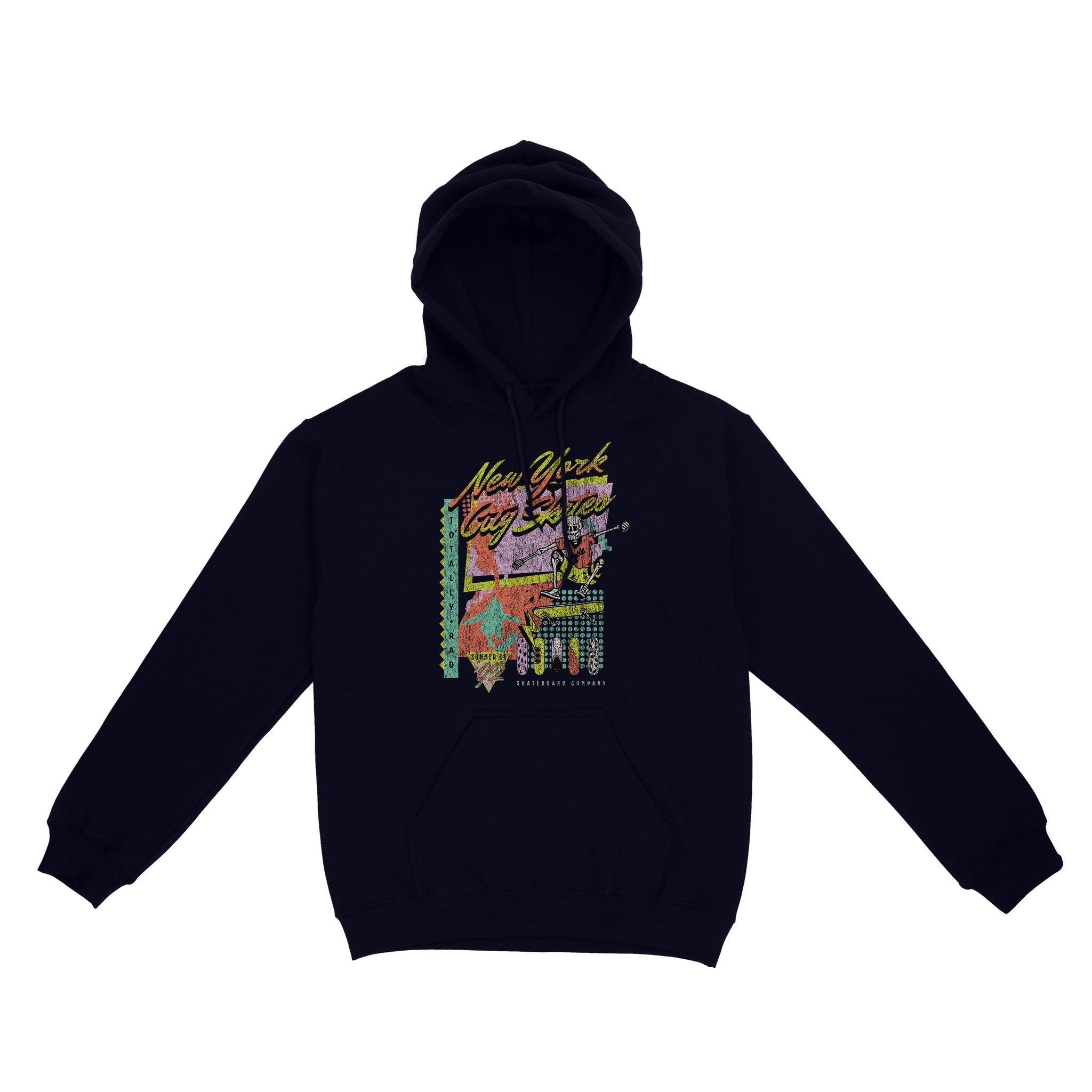 New York Retro Skater Hoodie Navy front