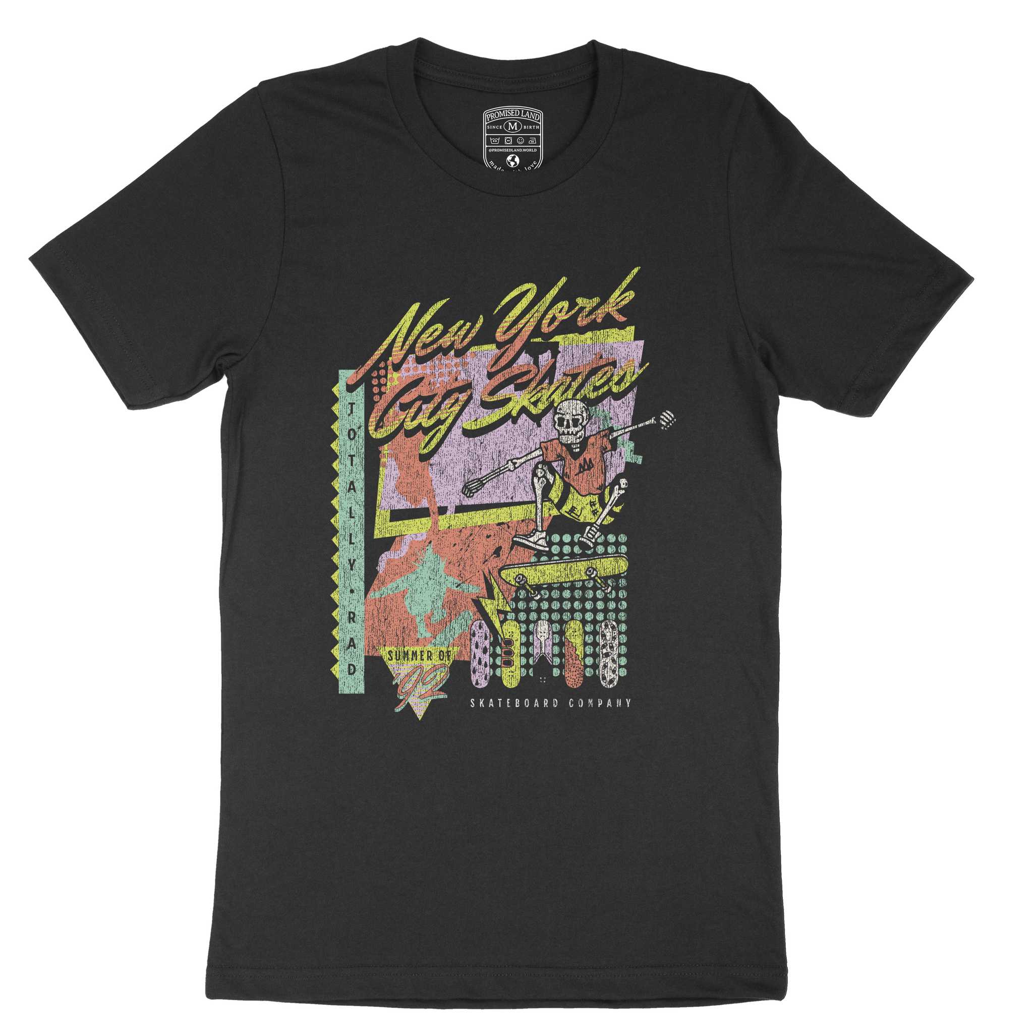 New York Retro Skater T-Shirt Black front