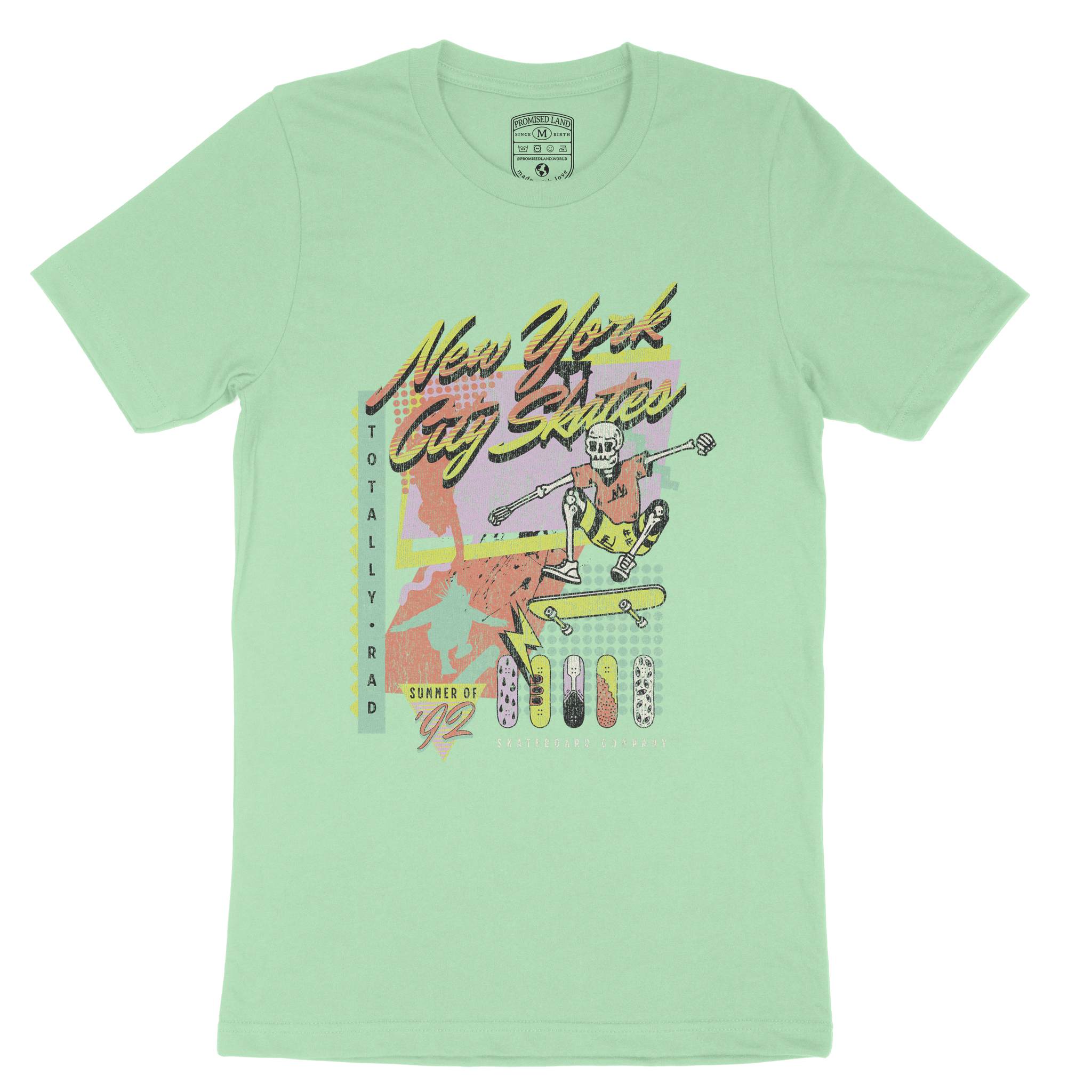 New York Retro Skater T-Shirt Mint front