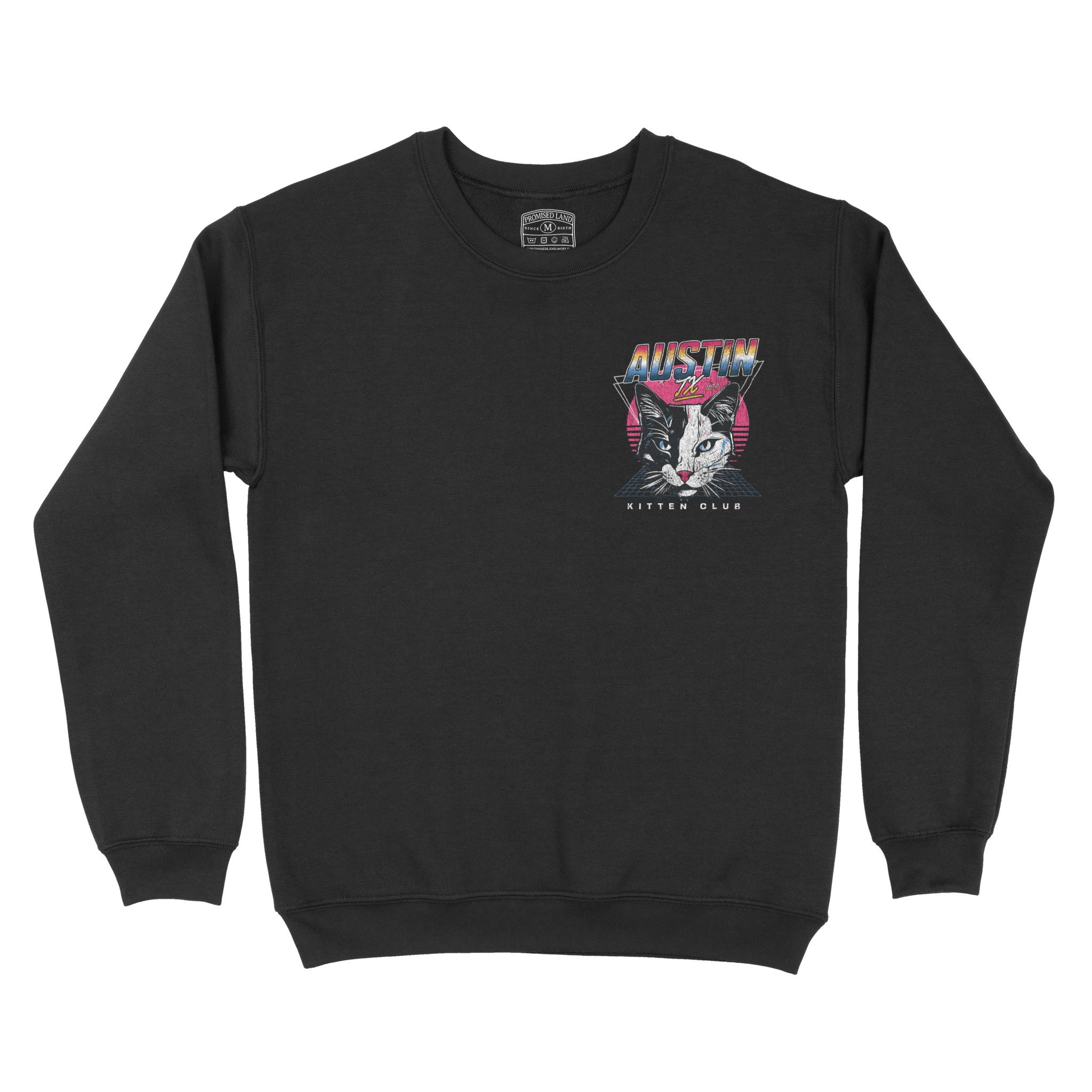 Austin Crewneck in Black - front view