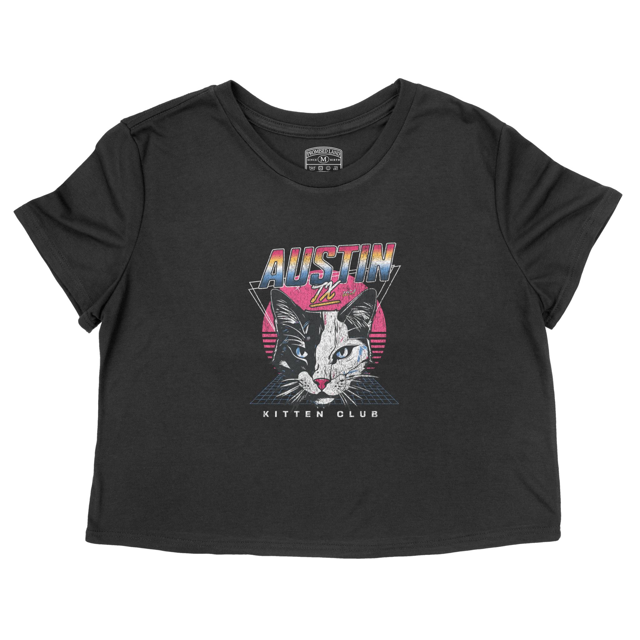 Austin Cropped Tee in Black - front view