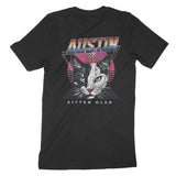 Austin Retro Kitten Club T-Shirt Black back