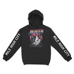 Denver Hoodie in Black - front-sleeves view
