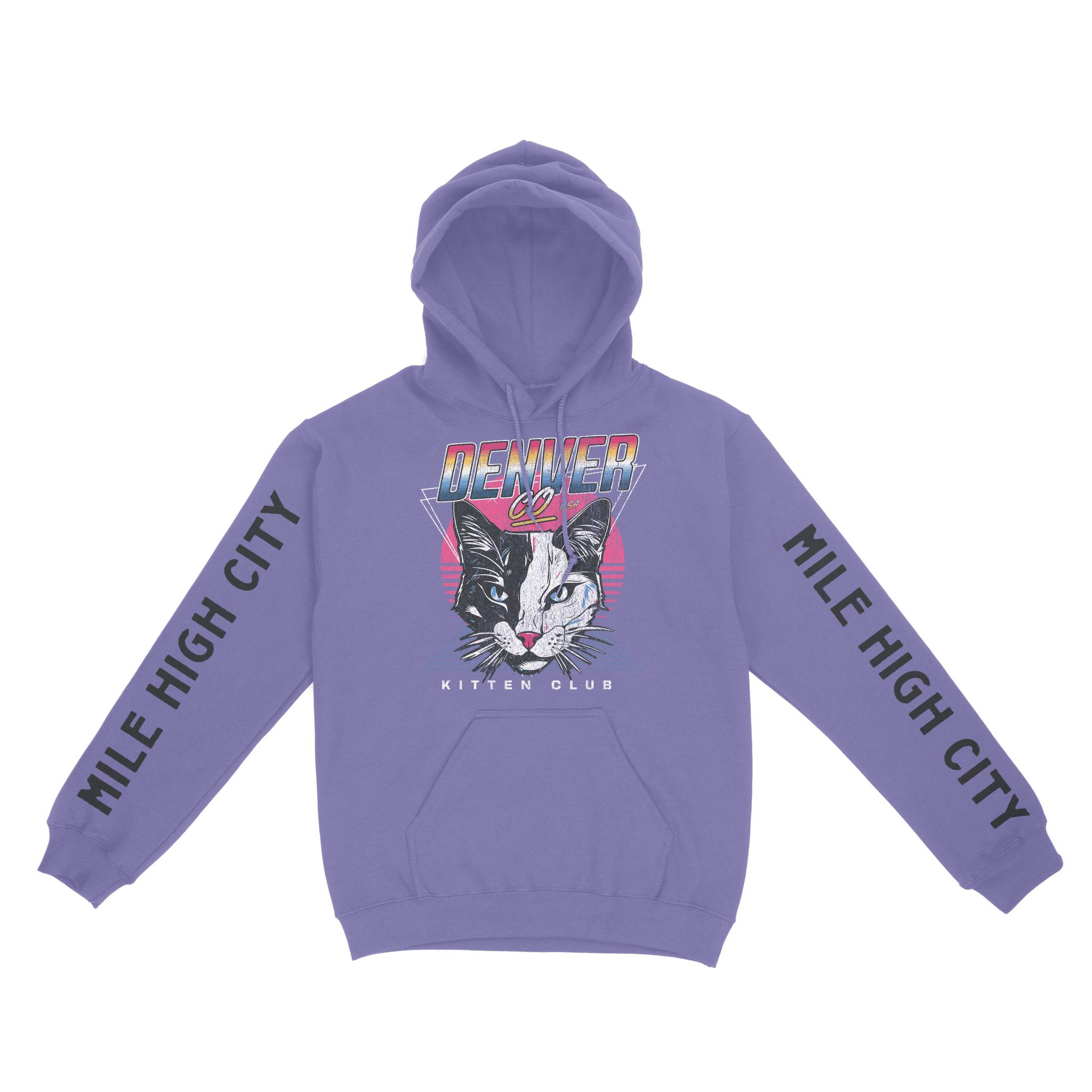 Denver Hoodie in Violet - front-sleeves view