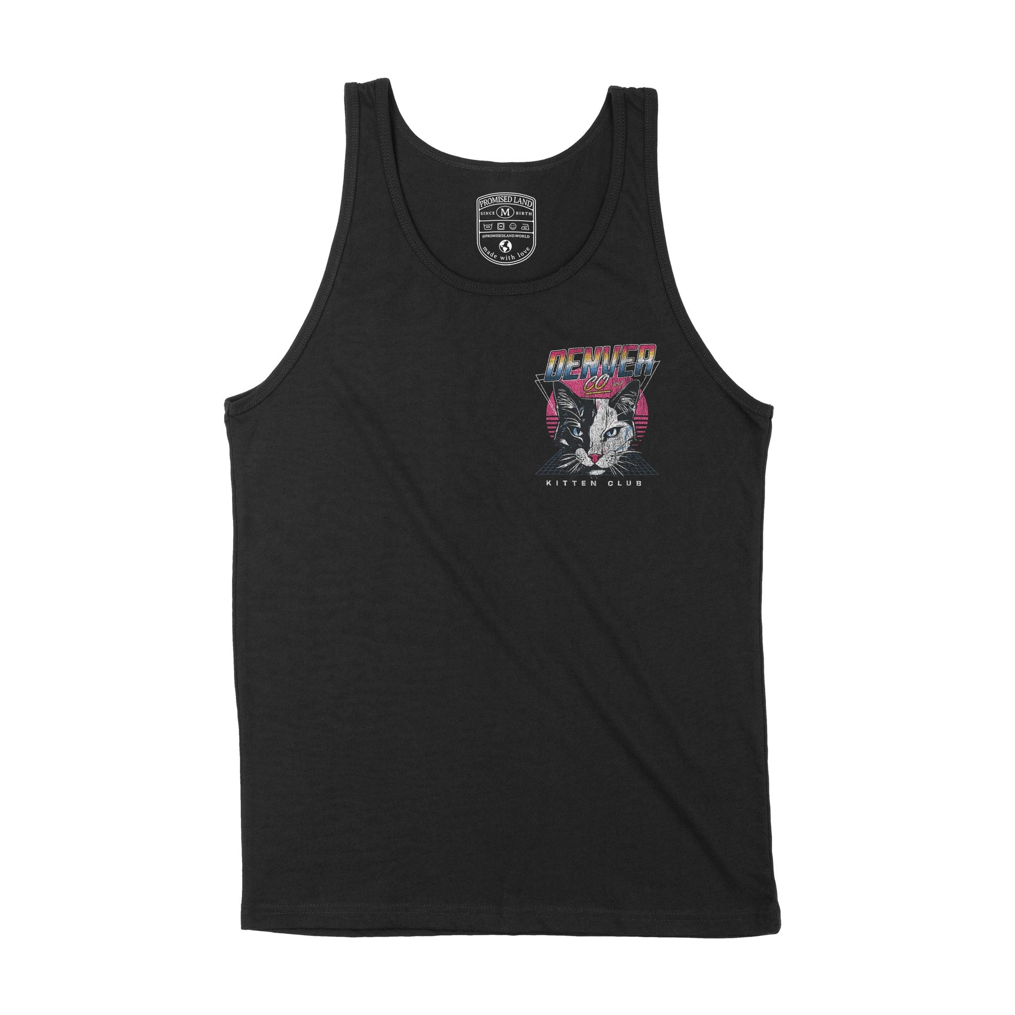 Denver Retro Kitten Club Tank Top Black front