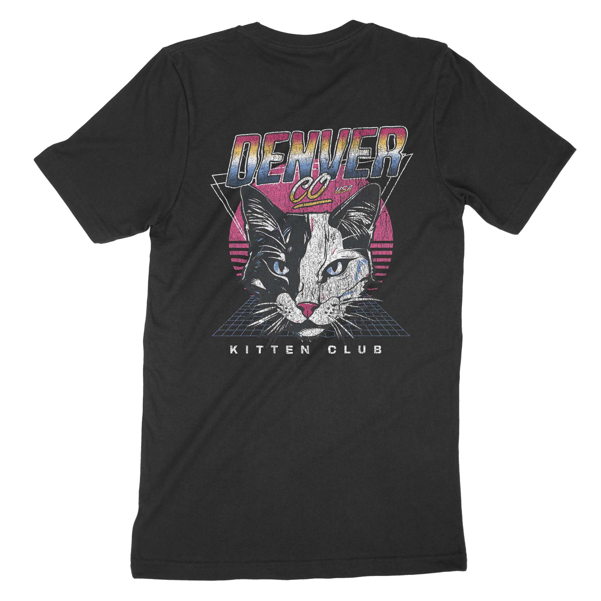 Denver Retro Kitten Club T-Shirt Black back