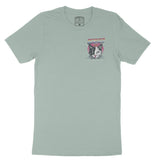 Denver Retro Kitten Club T-Shirt Dusty Blue front