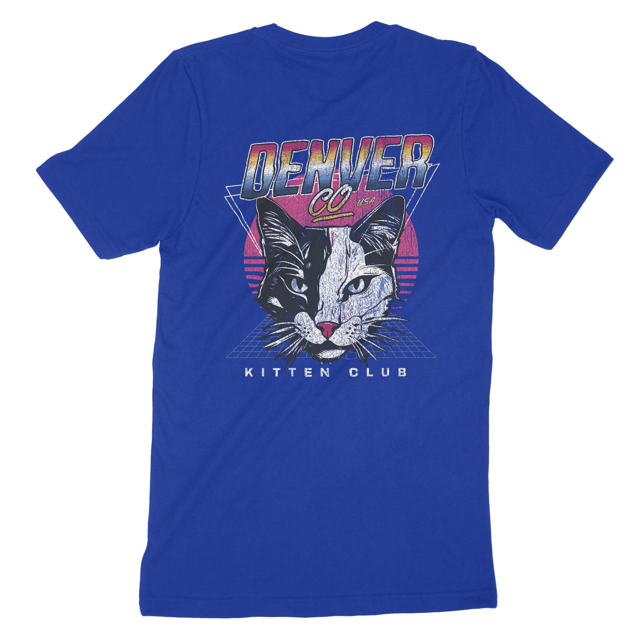 Denver Retro Kitten Club T-Shirt True Royal back