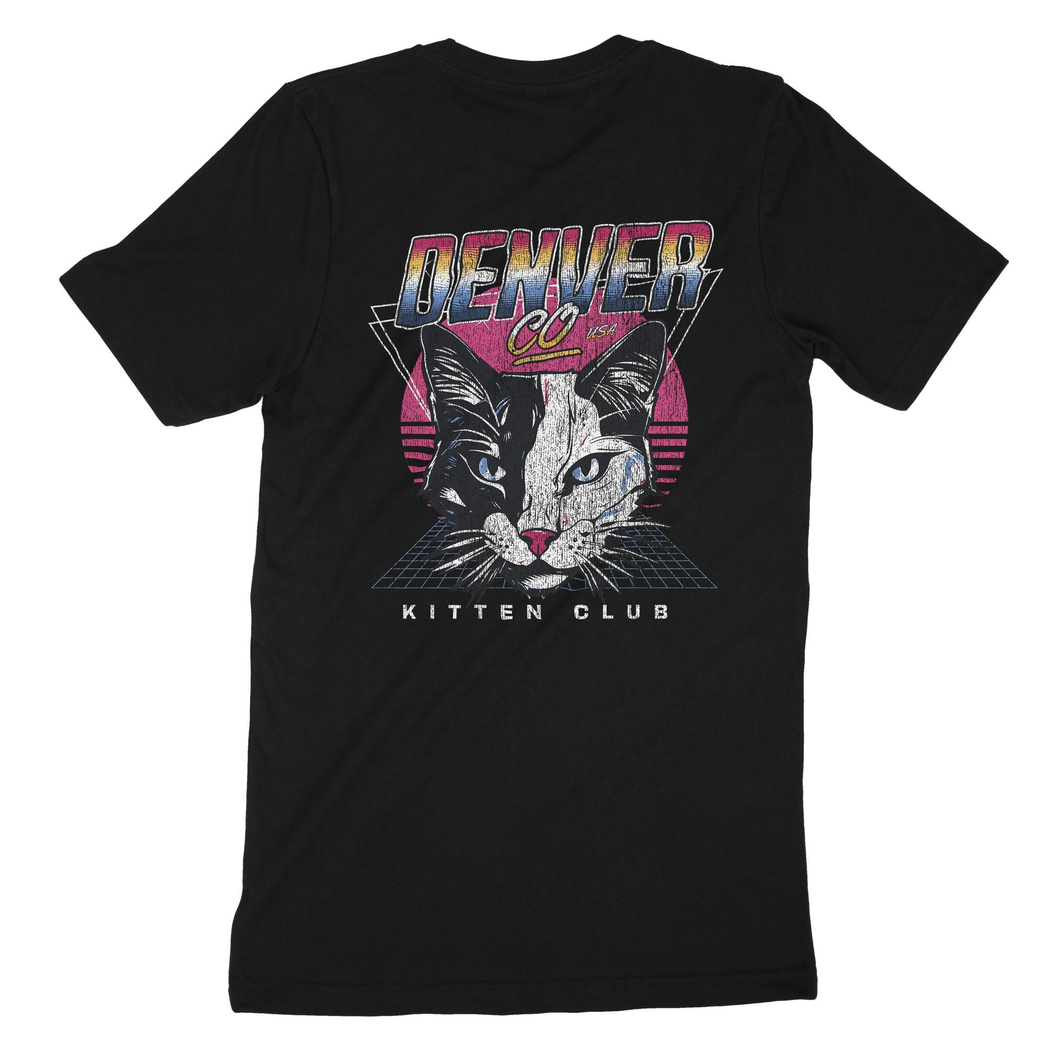 Denver Retro Kitten Club T-Shirt Vintage Black back