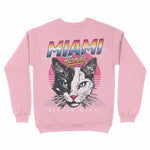 Miami Retro Kitten Club Crewneck Light Pink back
