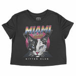 Miami Retro Kitten Club Cropped Tee Black front