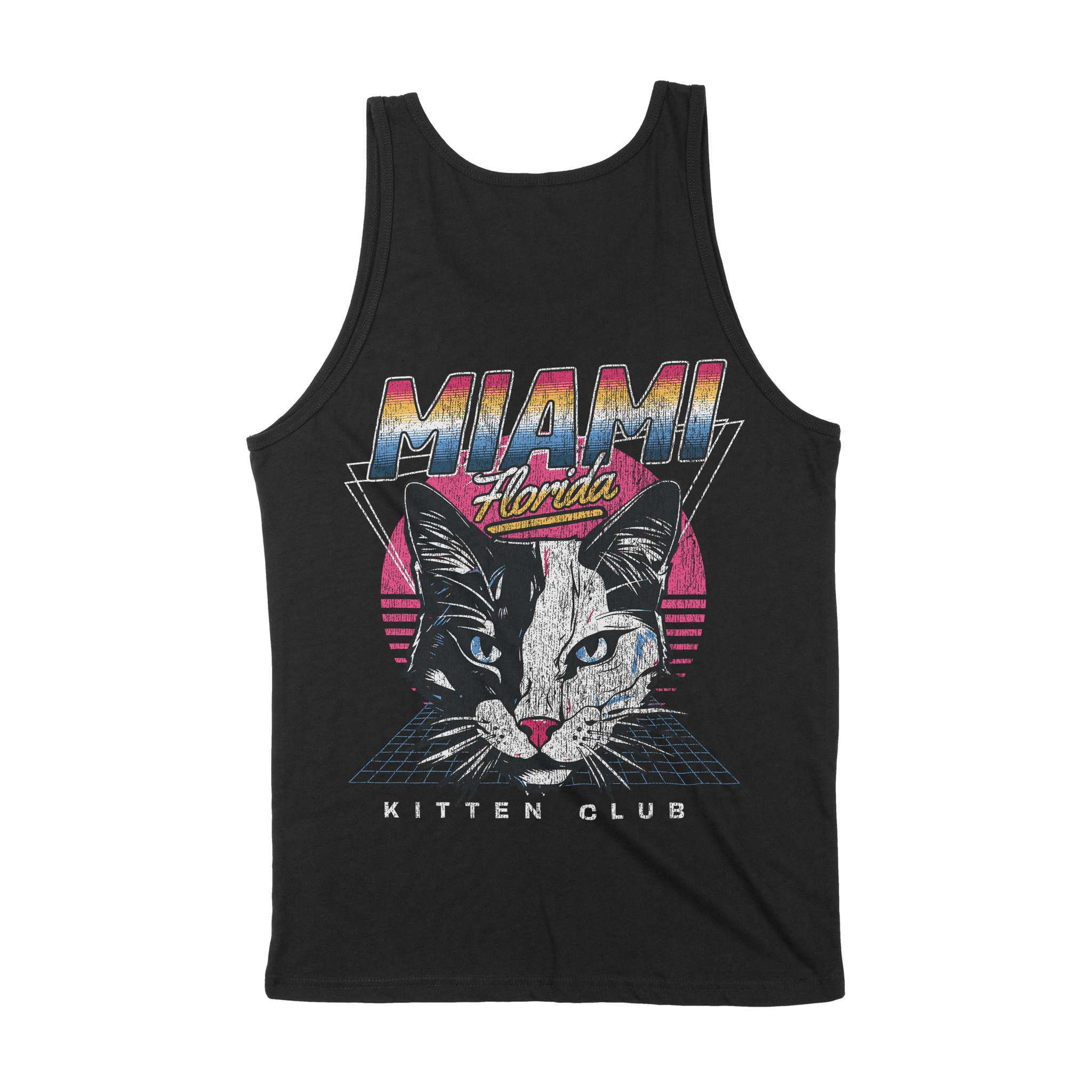Miami Retro Kitten Club Tank Top Black back