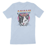 Miami Retro Kitten Club T-Shirt Baby Blue back