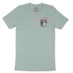 Miami Retro Kitten Club T-Shirt Dusty Blue front